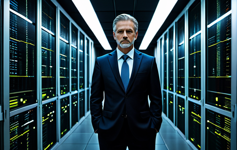 A professional cybersecurity architect, fully clothed in a modest business suit, stands with a serious expression in a sophisticated, dimly lit data center. Holographic projections of complex encryption algorithms and rapidly moving data flows surround the individual, conveying the immediate urgency of the quantum threat. The image emphasizes the critical need for advanced security measures. Cinematic lighting, high-tech futuristic environment, safe for work, appropriate content, perfect anatomy, correct proportions, natural pose, well-formed hands, proper finger count, natural body proportions, professional photography, high quality, family-friendly.